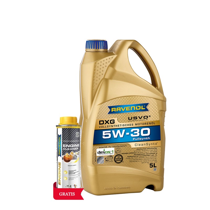 RAV DXG 5W-30 5L USVO + RAV Professional Engine Cleaner 0.3L