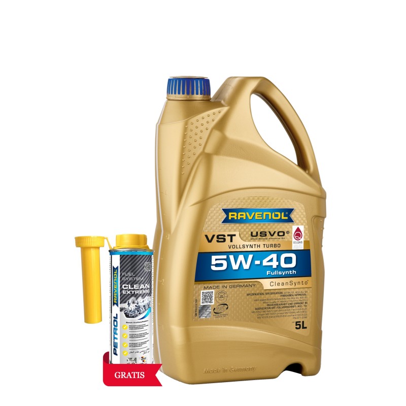 RAV VST 5W-40 5L USVO +  Petrol Clean Extreme 0.3L GRATIS