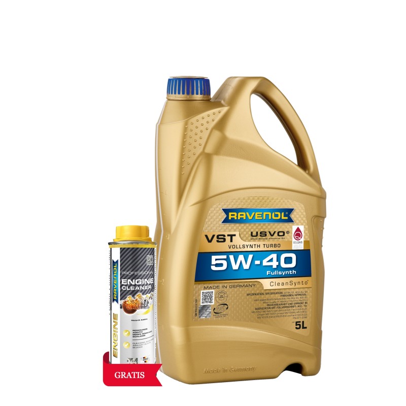 RAV VST 5W-40 5L USVO + Prof Engine Cleaner 0.3L GRATIS