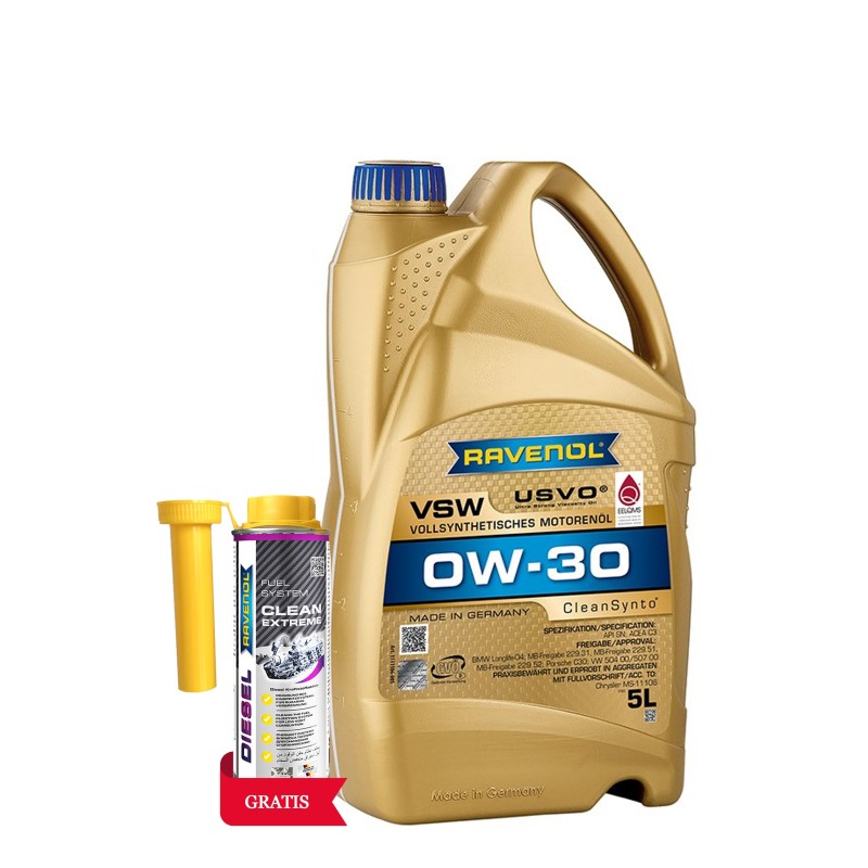 RAV VSW 0W-30 5L USVO +  Diesel Clean Extreme 0.3L GRATIS