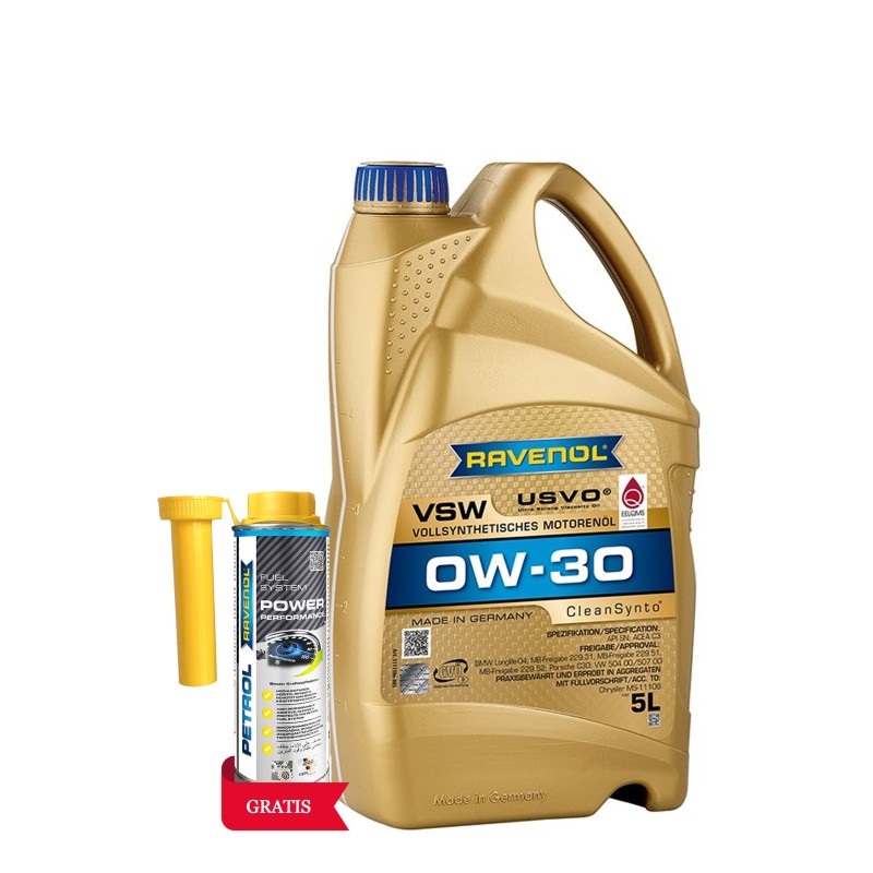 RAV VSW 0W-30 5L USVO +  Petrol Power Perf 0.3L GRATIS